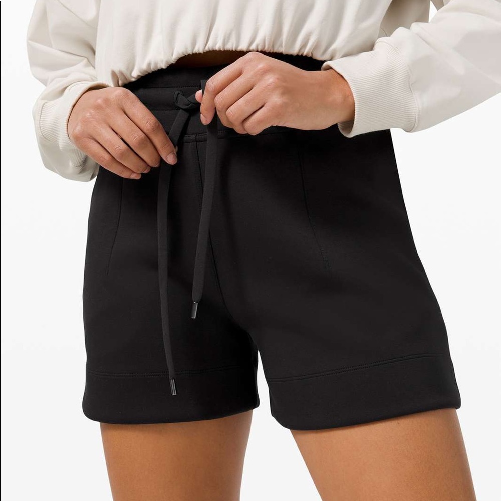 Sold Out Black Lululemon Soft Ambitions Hi Rise Shorts 4”